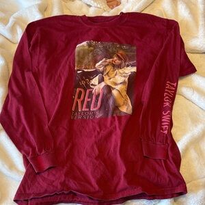 Like New Taylor Swift Red Album Long Sleeve Tee Size Large